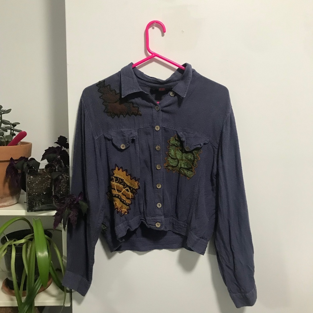 Unique shirt with patterned patches